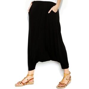 Eileen Fisher Women’s Harem Pants in Black Size Small Viscose Stretch Lagenlook